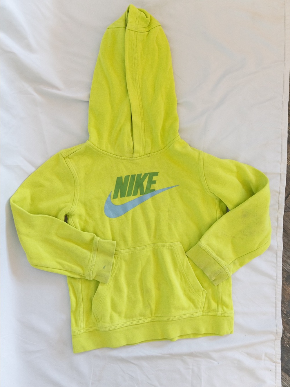 Nike Kids' Yellow Hoodie with Swoosh Logo